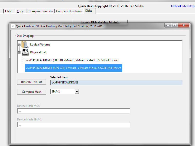 New Disk Hashing interface of Quickhash v2.7.0