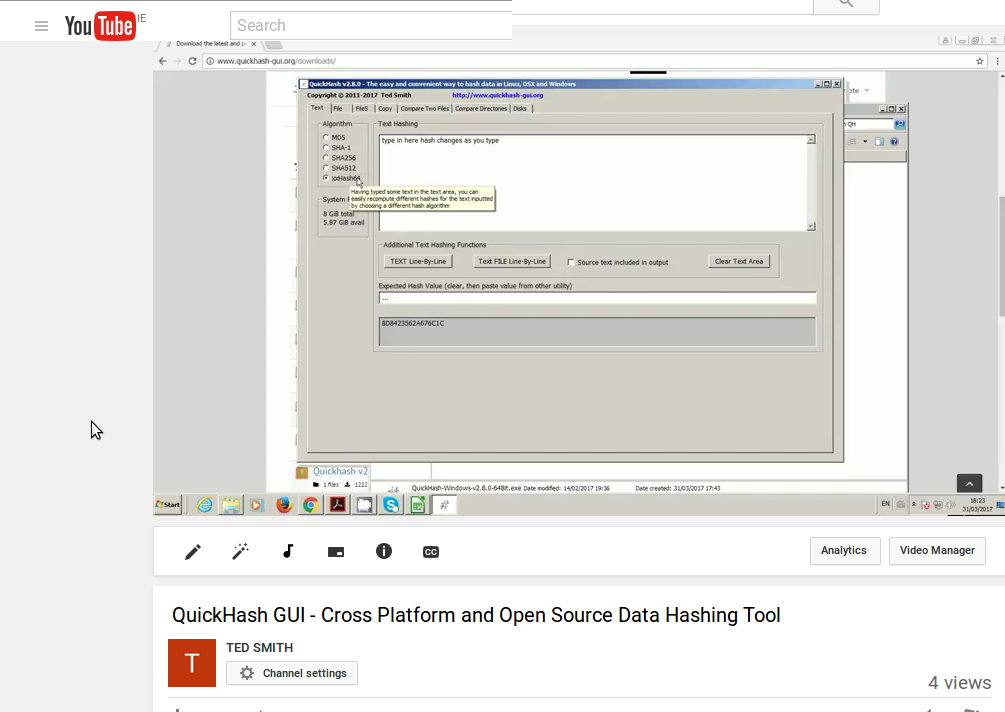 Screenshot-QuickHash GUI - Cross Platform and Open Source Data Hashing Tool