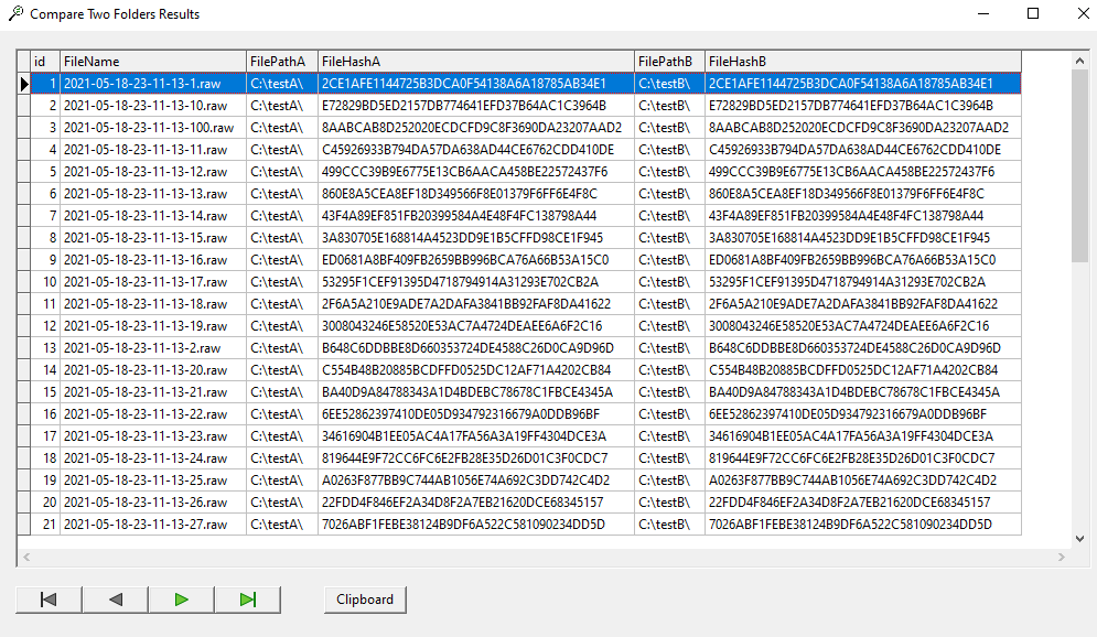 Comparing two folders of files with Quickhash-GUI